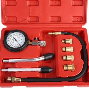 8 Pcs Petrol Engine Compression Cylinder Pressure Tester Gauge M10 M12 M14 M18 Auto Truck Car 0-300 psi